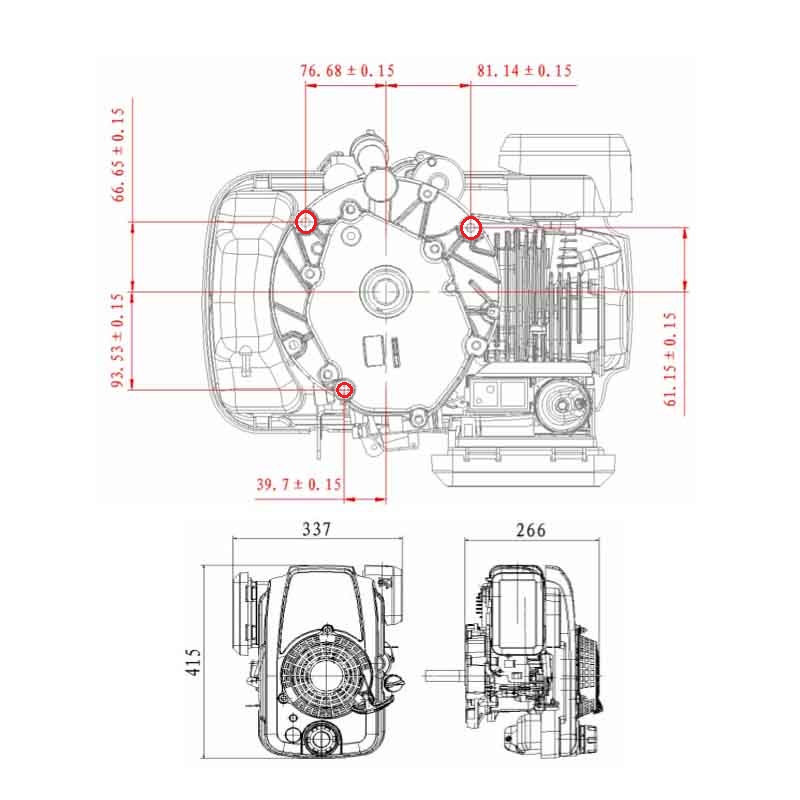 ZONGSHEN XP200A 6,5 HP 196cc pre kosačky(25x70mm)