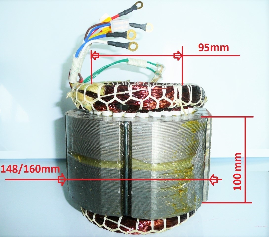 Stator 3f generator (plechy100mm)