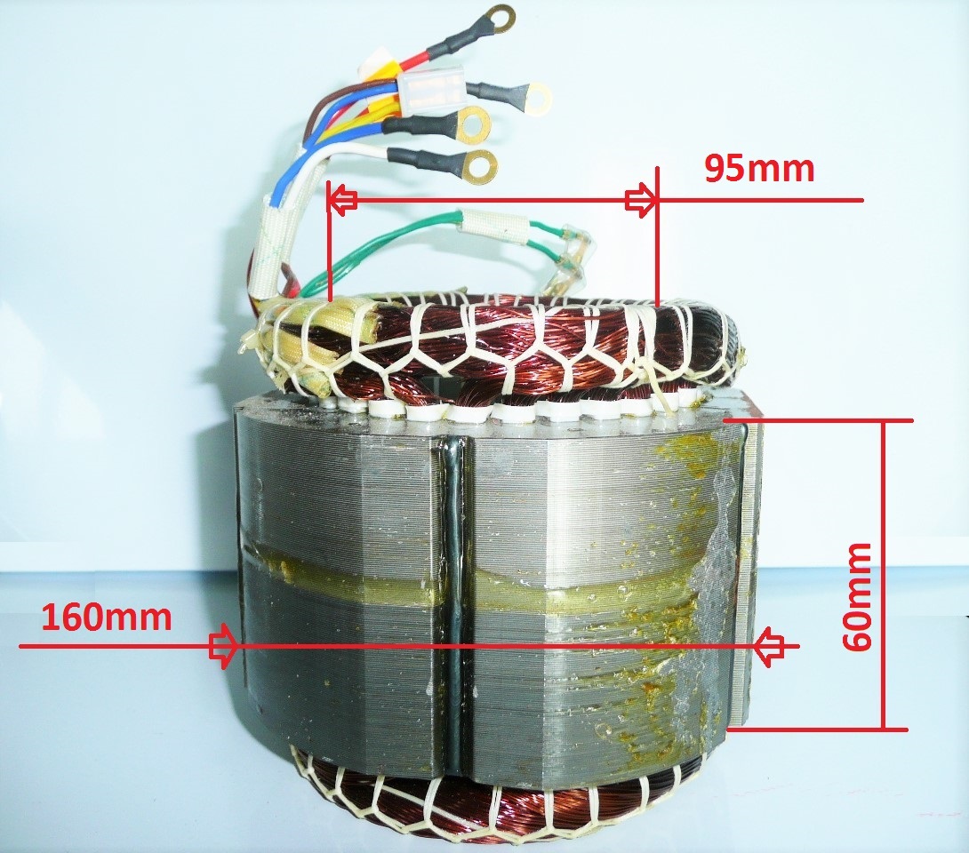 Stator 3f generator  (plechy 60mm)