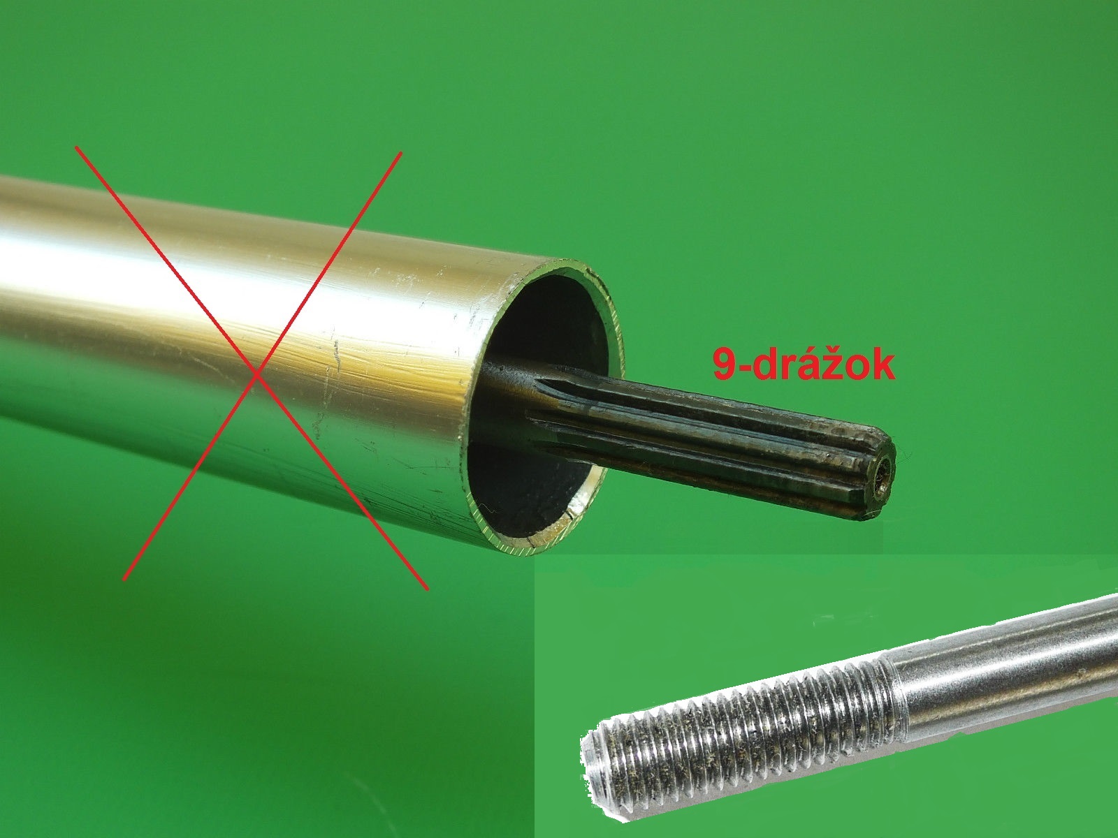 8mm hriadeľ ukončenie 9D/závit dlžka 66cm