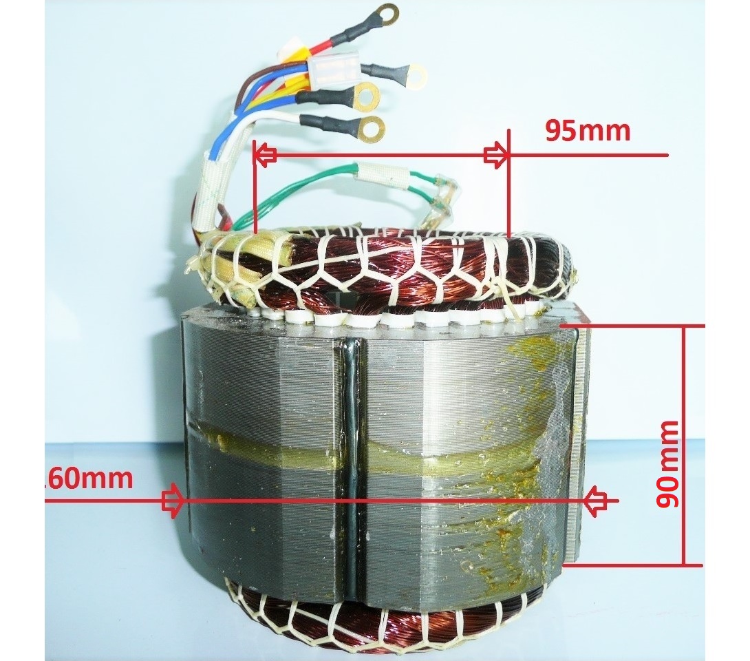 Stator 3f generator  (plechy 90mm)