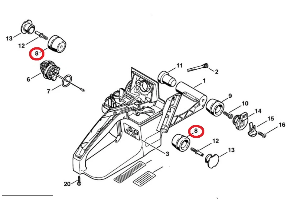 Kruhový nárazník STIHL MS 340 360 640 660 náhrada