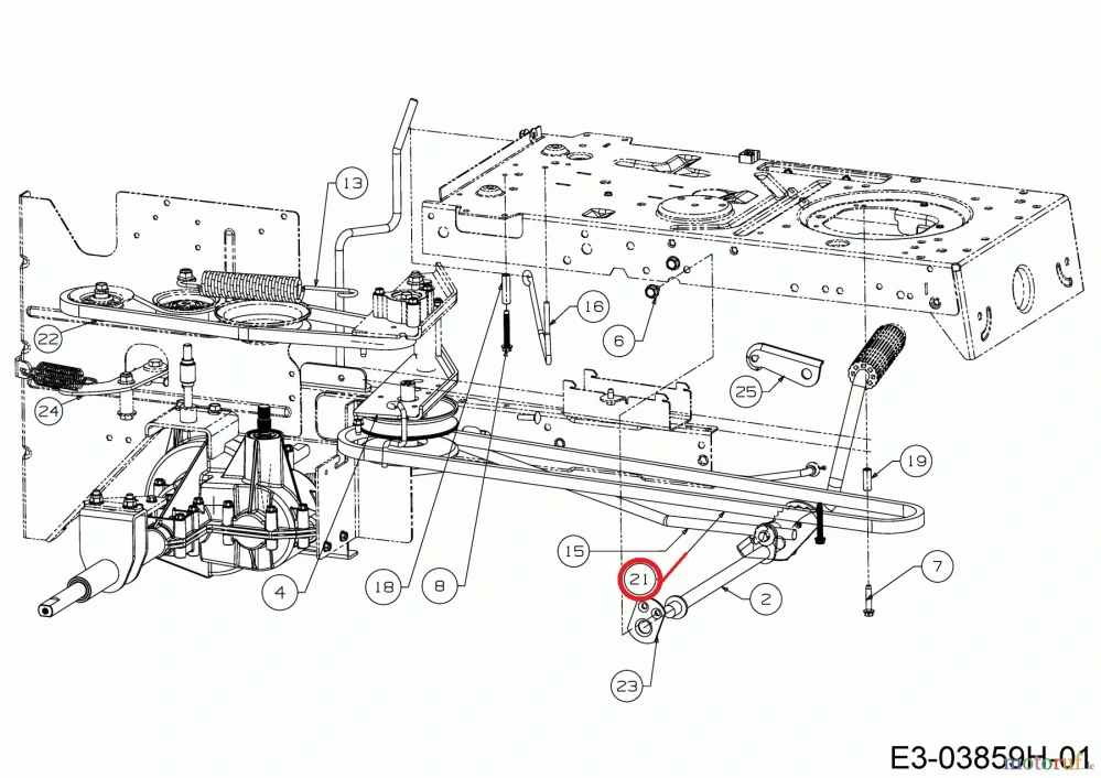 Klinový remeň pohonu nožov MTD CUB CADET GUTBORG WOLF-Garten Yard-Man
